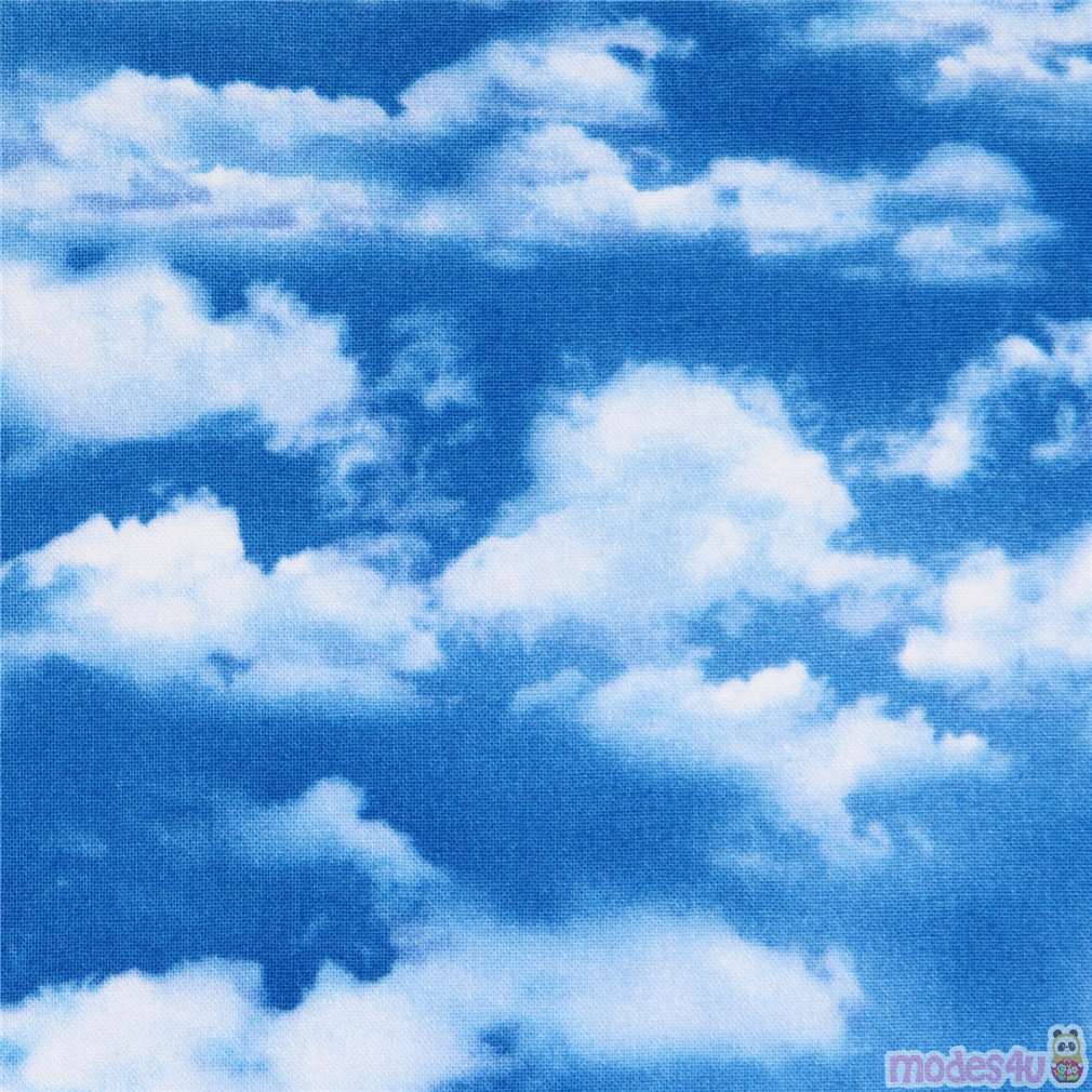 blue Landscape Medley cloud sky fabric from Elizabeth's Studio USA