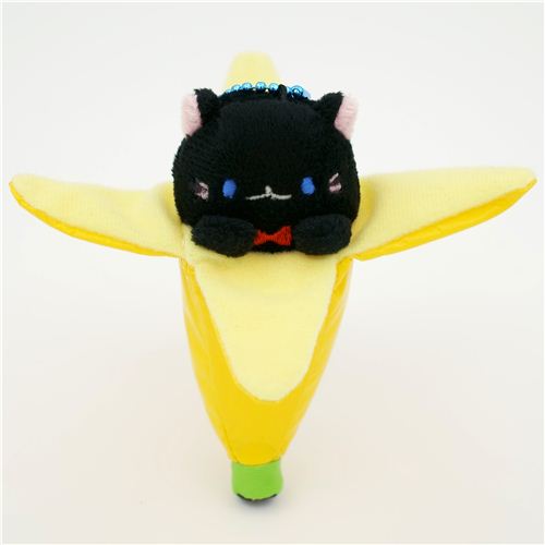 cute Bananya banana cat black plush charm from Japan - modeS4u