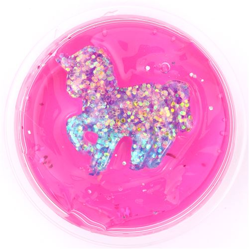 hot pink glitter unicorn slime with case kawaii mud clay jelly DIY